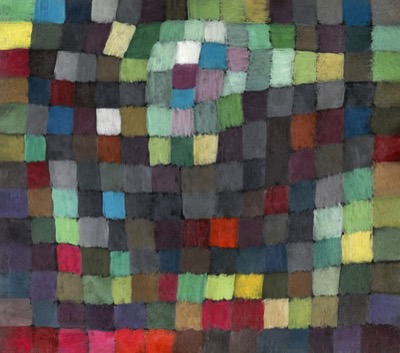 May Picture by Paul Klee, colorful grid of painted squares